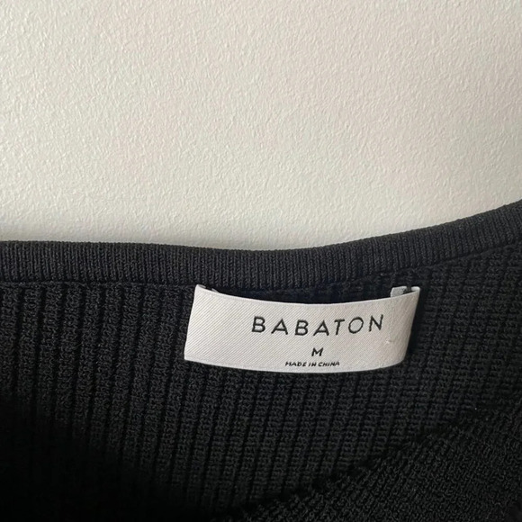 Aritzia Babaton Sculpt Knit One Shoulder Dress Black  Size Medium - Picture 6 of 7